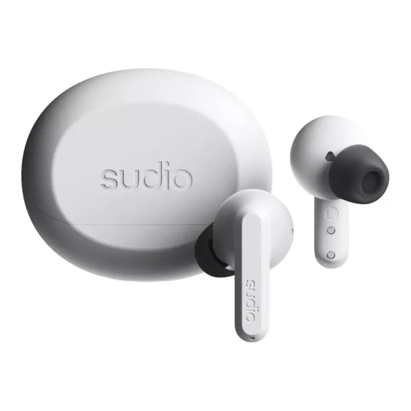 Sudio A3 Pro langattomat nappikuulokkeet, Bluetooth 5.4, Fog White