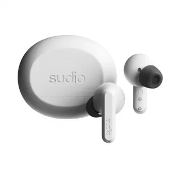 Sudio A3 Pro langattomat nappikuulokkeet, Bluetooth 5.4, Fog White