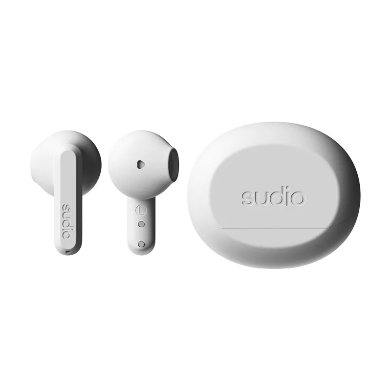 Sudio A3 langattomat nappikuulokkeet, Bluetooth 5.4, valkoinen
