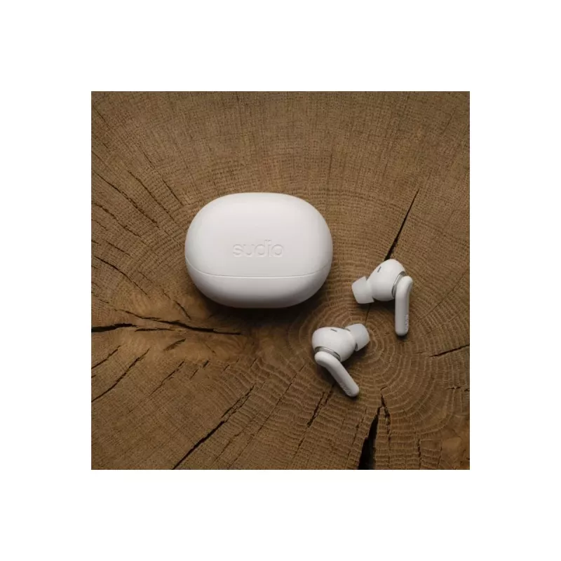 Sudio E4 Pro langattomat nappikuulokkeet, Bluetooth 6.0, Cloud White