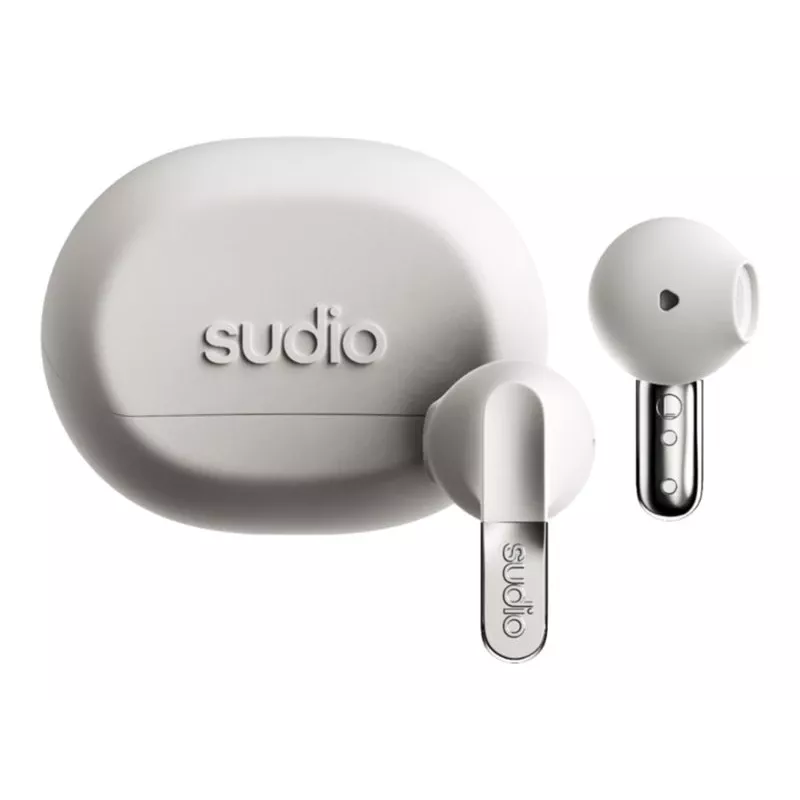 Sudio N3 langattomat nappikuulokkeet, Bluetooth 5.4, Milky White