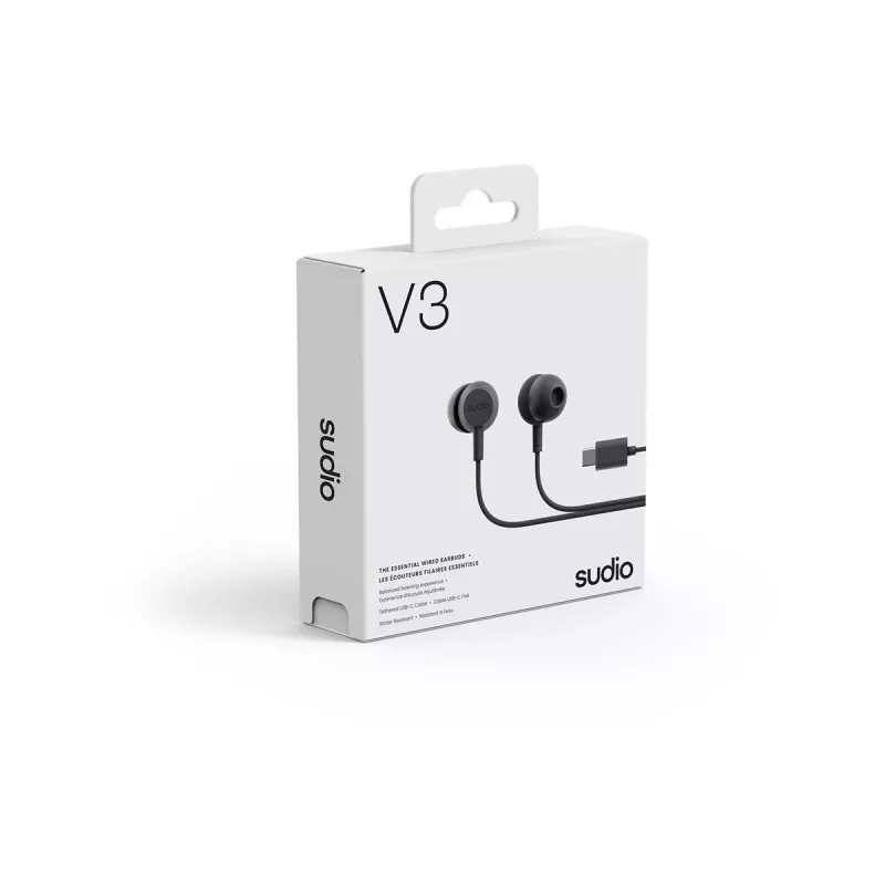 Sudio V3 langattomat in-ear-nappikuulokkeet mikrofonilla, USB-C-lataus, Dusty Black