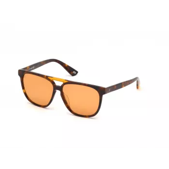 WEB EYEWEAR unisex-aurinkolasit WE0263-5956J neliömäiset havanna-asetaattikehykset vihreät polykarbonaattilinssit 59/13/145 mm UV400