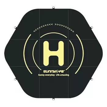 Sunnylife TJP10 kuusikulmainen droonin laskeutumisalusta 110cm kaksipuolinen oranssi/sininen