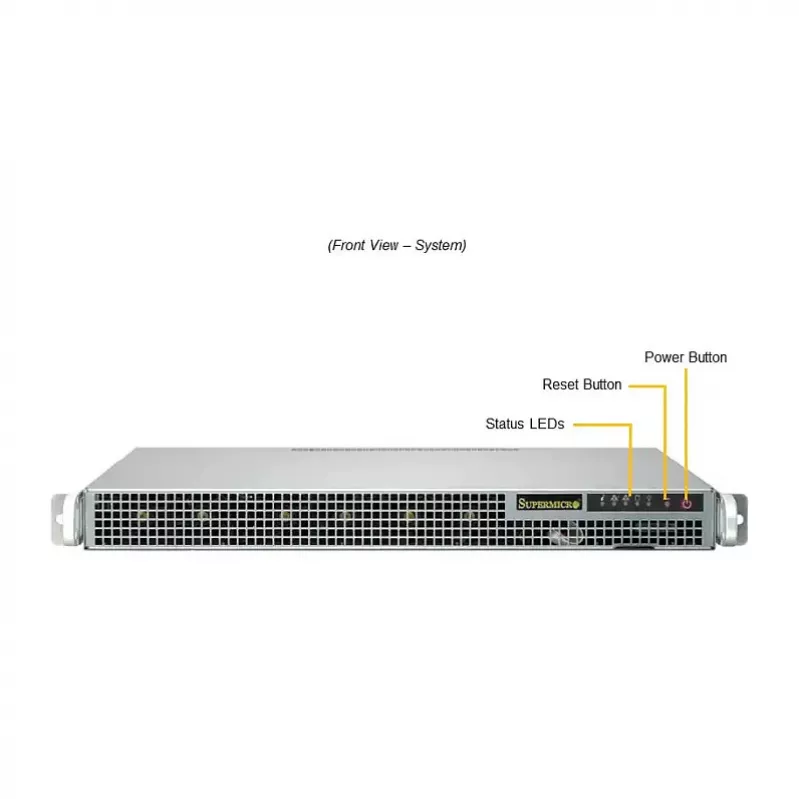Super Micro 1U rack-asennettava palvelinrunko AS-1015A-MT, H13SAE-MF, 4x 2,5 inch hot-swap, 500W Platinum