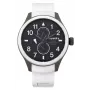 SUPERDRY miesten analoginen kvartsikello SYG110W 44 mm musta silikoniranneke