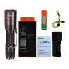 SUPERFIRE A6 -taskulamppu - 1200 lumenia P50 LED, 280 m kantama, USB-ladattava, zoomattava, IP44