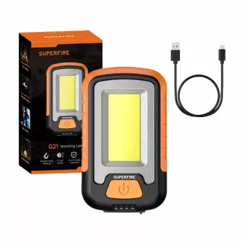 Superfire G21 -työmaavalaisin, 650 lm, USB