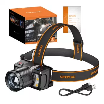 Superfire HL25 otsalamppu 700 lm USB-C