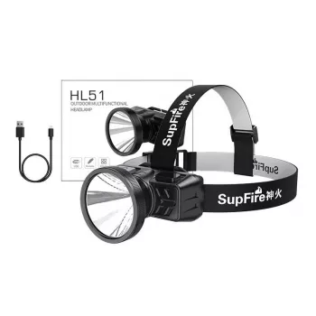 Superfire HL51 -otsalamppu, 160 lm, Micro-USB, 4 tilaa, 300 m