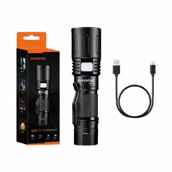Superfire X60-T taskulamppu 1500 lumenia USB Type-C ladattava