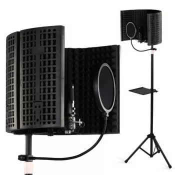 SUPRIMO AC5 SET 5-paneelinen akustinen väliseinä mikrofonille, taitettava, musta