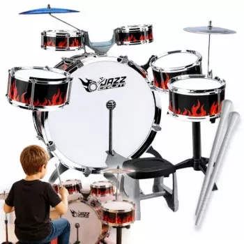 SUPRIMO K-DRUMS 2 iso lasten rumpusetti 6 rummulla, punainen/musta