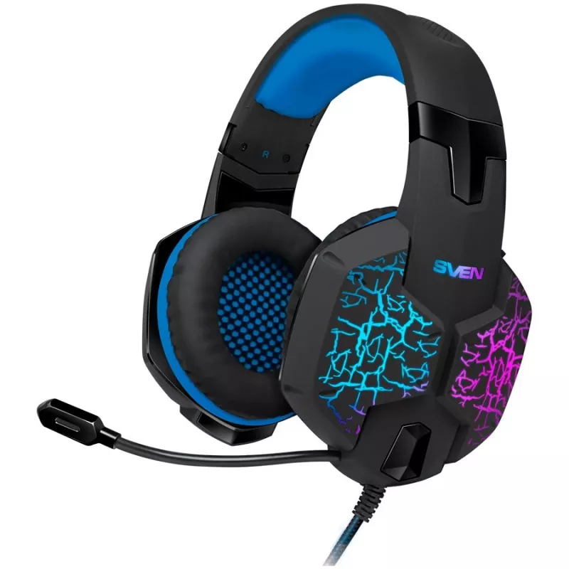 SVEN AP-U980MV -pelikuulokemikrofoni, USB, LED, 7.1, musta-sininen