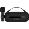 SVEN PS-255 kaiutin, musta (12W, Bluetooth, FM, USB, karaokemikrofoni, 3600mAh)