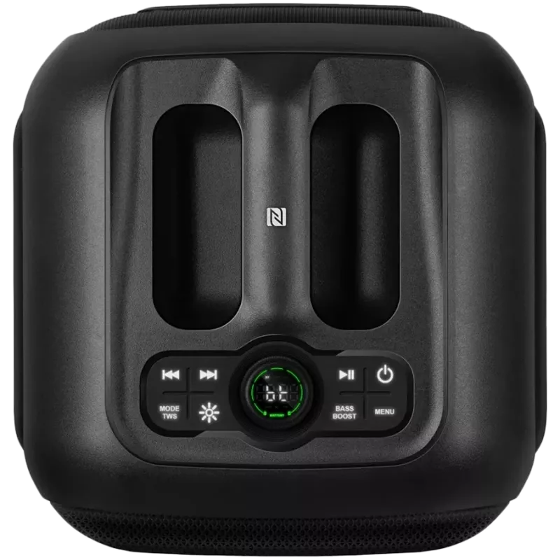SVEN PS-880 kannettava Bluetooth-kaiutin, 110W RMS, TWS, FM, USB, microSD, LED-näyttö, litiumakku, musta