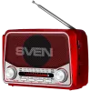 SVEN SRP-150 kannettava kaiutin, punainen (3W, Bluetooth, FM/AM/SW, USB, microSD, taskulamppu, akku)