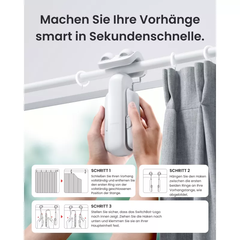 Switchbot Curtain Rod 3 (2025) älyverhomoottori valkoinen