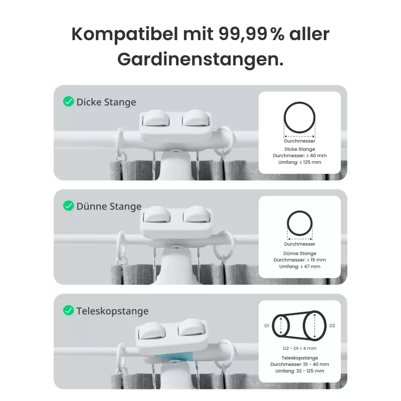 Switchbot Curtain Rod 3 (2025) älyverhomoottori valkoinen