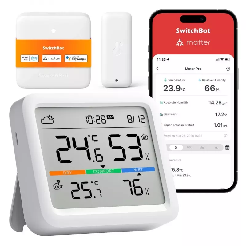 SwitchBot Meter Pro sääasema lämpömittari kosteusmittari valkoinen
