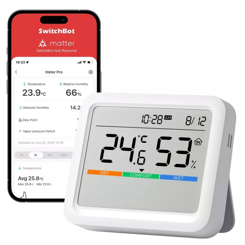 SwitchBot Meter Pro sääasema lämpömittari kosteusmittari valkoinen