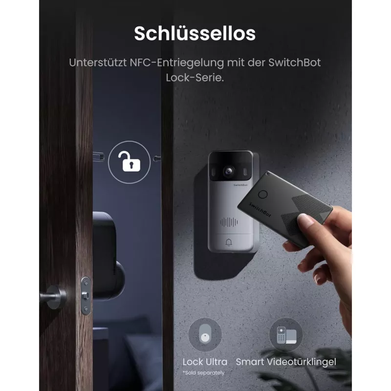 Switchbot SWB VDB-M-SW - WiFi-videopuhelinkello 4,3 tuuman värinäytöllä (valkoinen/hopea)