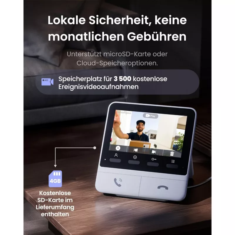 Switchbot SWB VDB-M-SW - WiFi-videopuhelinkello 4,3 tuuman värinäytöllä (valkoinen/hopea)