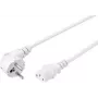 Sygonix SY-5043438 kylmälaitekaapeli CEE 7/7 – IEC C13 valkoinen 5 m