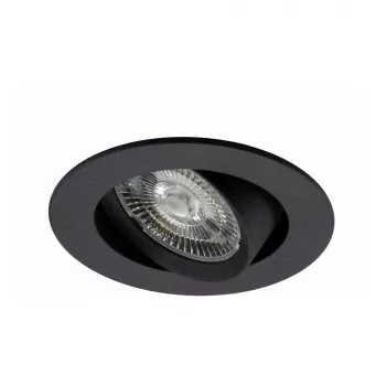 SYNERGY21 Helios LED -upotettava kattospotti musta pyöreä kääntyvä lämmin valkoinen 5W 400lm 2700K