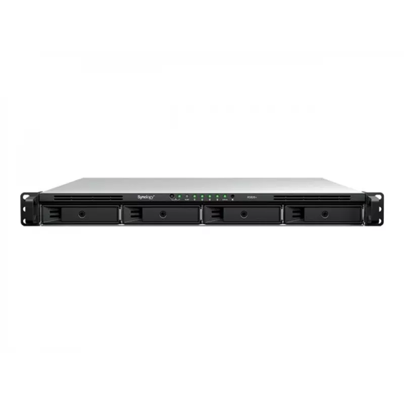 Synology RS826+ 1U rack-asennettava 4-paikkainen NAS, AMD Ryzen V1500B, 4GB DDR4 ECC, 4x 1GbE, ilman kiintolevyjä