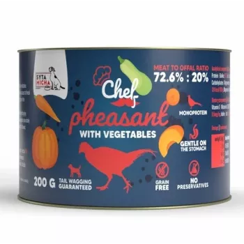 SYTA MICHA Chef fasaani kasviksilla mono-märkäruoka koirille 200g