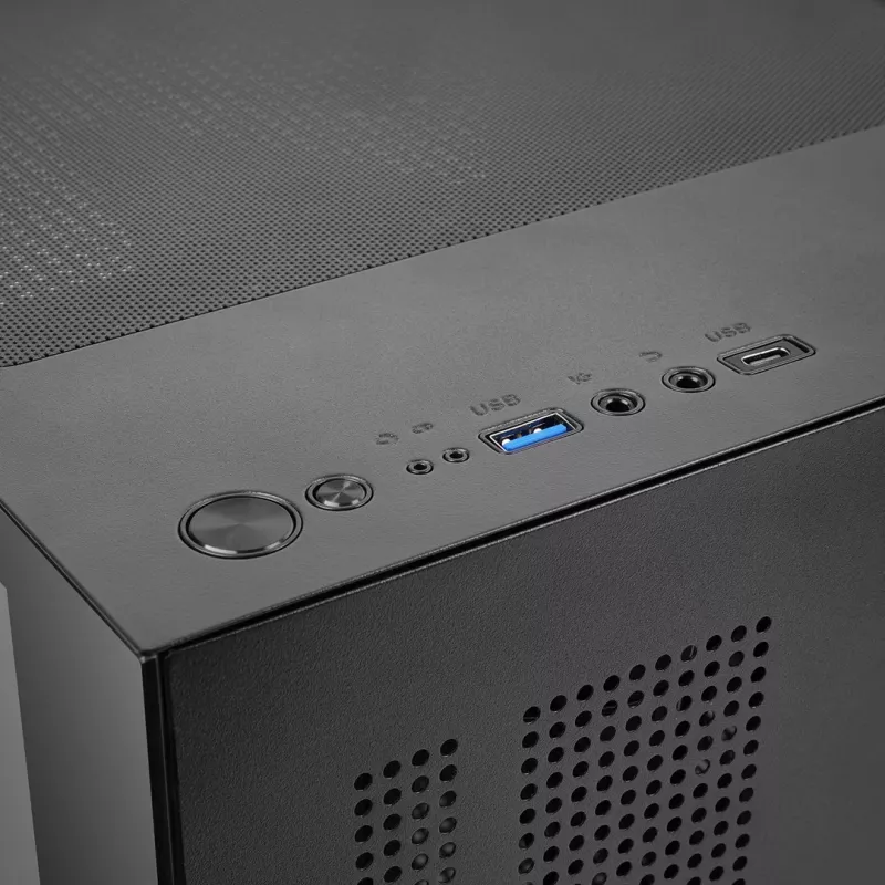 TACENS MARS MC-CUBE Micro-ATX kotelo, musta, Tempered Glass, ARGB, USB-C