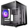 TACENS MARS MC-CUBE Micro-ATX kotelo, musta, Tempered Glass, ARGB, USB-C