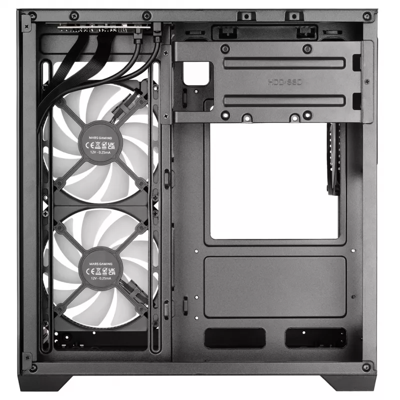 TACENS MARS MC-VIEW3 Micro-ATX kotelo 3x ARGB tuulettimella, USB-C, karkaistu lasi