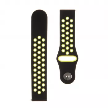 Tactical 20 mm kaksoissilikoni ranneke musta keltainen