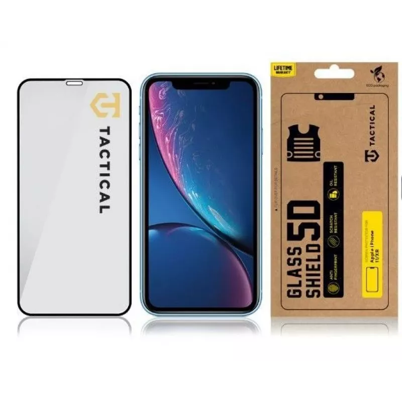 Tactical Apple iPhone 11/XR Glass 2.5D Full Glue musta