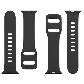 Taktinen Apple Watch 38/40/41 mm silikoniranneke piikkisoljella, musta
