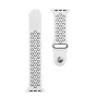 Tactical Apple Watch 42/44/45mm kaksoissilikonirammekoru valkoinen musta