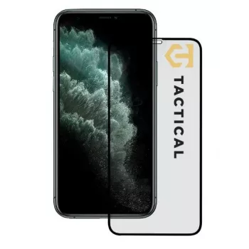 Taktinen panssarilasi näytönsuoja Apple iPhone 11 Pro, XS, X - 9H, 2.5D, Full Glue, musta