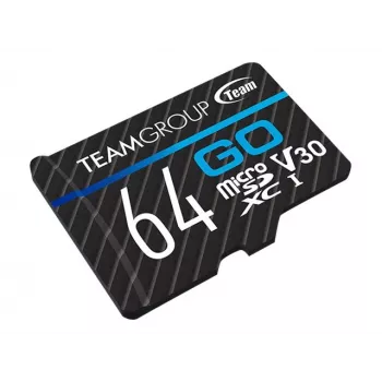 Team Group GO Card MicroSDXC 64GB UHS-I U3 Speed Class 10 V30 A1 SD-adapterilla - musta