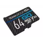Team Group GO Card MicroSDXC 64GB UHS-I U3 Speed Class 10 V30 A1 SD-adapterilla - musta