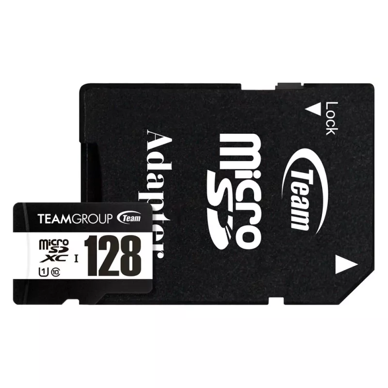 Team Group Team 128GB microSDXC UHS-I U3 V30 A1 muistikortti SD-adapterilla