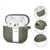 Tech-Protect Apple AirPods 4 silikoninen koukkukotelo oliivinvihreä
