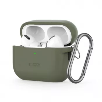 Tech-Protect Apple AirPods Pro 1 / 2 Silicone Hook Case vihreä