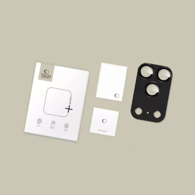 Tech-Protect CamFull Fit kameran linssinsuoja Apple iPhone 17 Pro -puhelimelle, musta