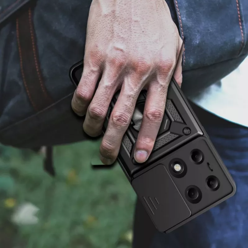 Tech-Protect CamShield Pro -kotelo Xiaomi Redmi Note 13 Pro 4G / LTE / Poco M6 Pro 4G / LTE -malliin - musta