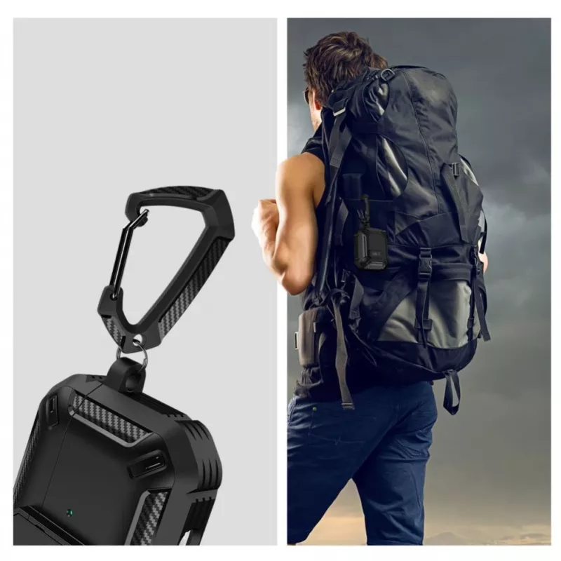 Tech-Protect Carbonox -kotelo AirPods 4 - musta