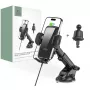 Tech-Protect CM15W-V1 yleinen auton puhelinteline 15W Qi-laturilla kojelautaan ja ilmanvaihtosäleikköön - musta