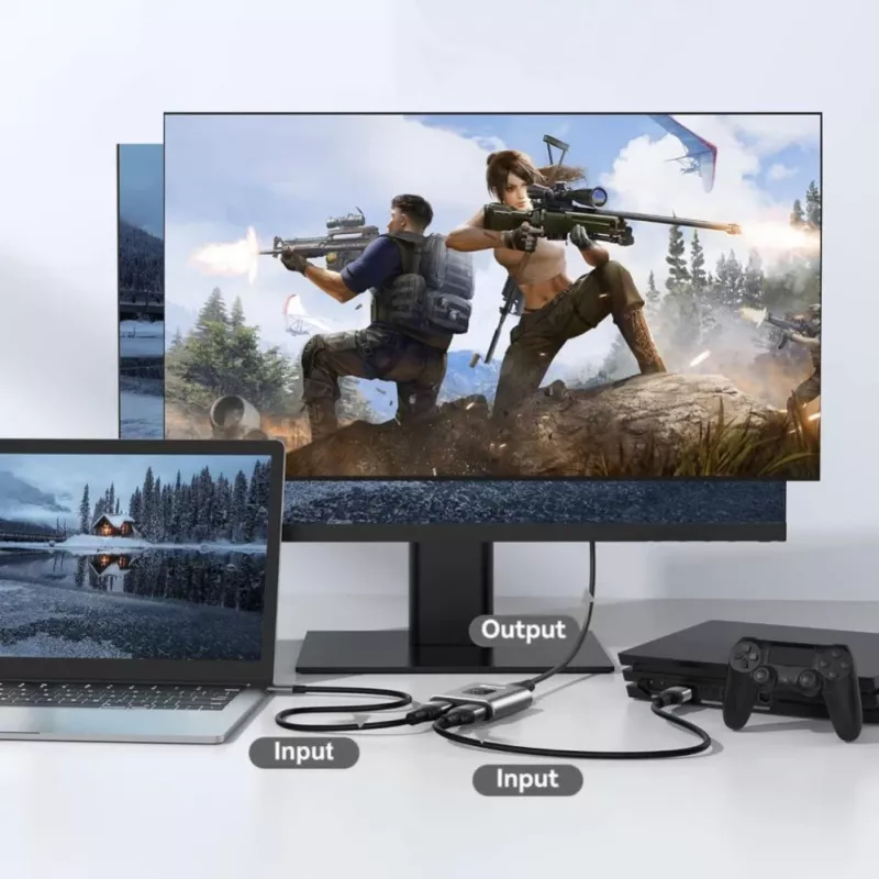 Tech-Protect HB07 USB-C-keskitin 2-in-1 HDMI 4K 60Hz - harmaa