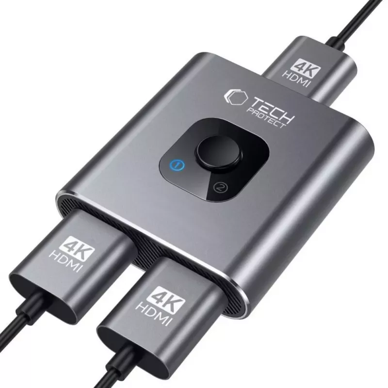 Tech-Protect HB07 USB-C-keskitin 2-in-1 HDMI 4K 60Hz - harmaa